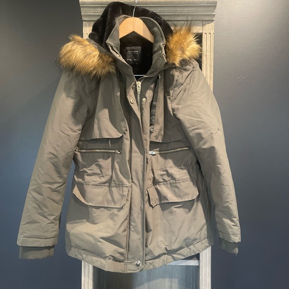 Zara Jackets & Coats Zara Winter Jacket With Faux Fur Trimmed Hood